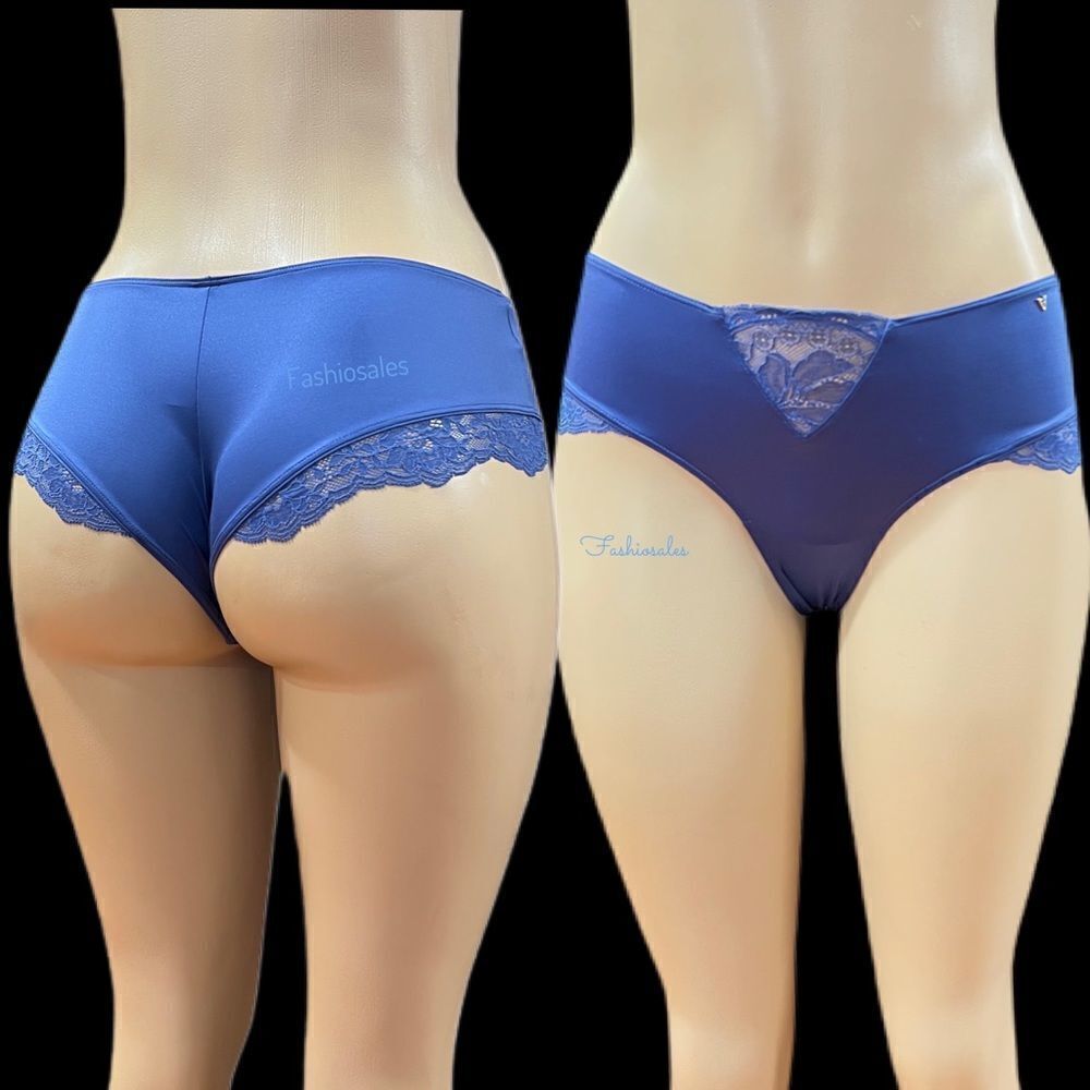 Victorias Secret Very Sexy Smooth Satin Micro Lace cheeky panty Aegean blue
